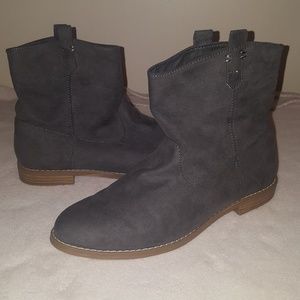 Grey Suede Booties